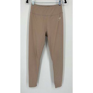 Gymshark Dreamy Full Length Leggings Size Small High Rise Stretch Workout Taupe